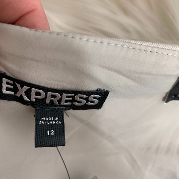 Express Off White High Waist Pencil Skirt Sz 12 - Picture 6 of 10